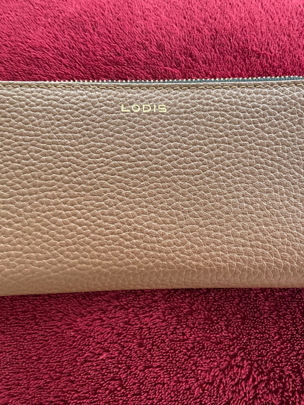 Lodis tan leather wallet 7/4 in.
